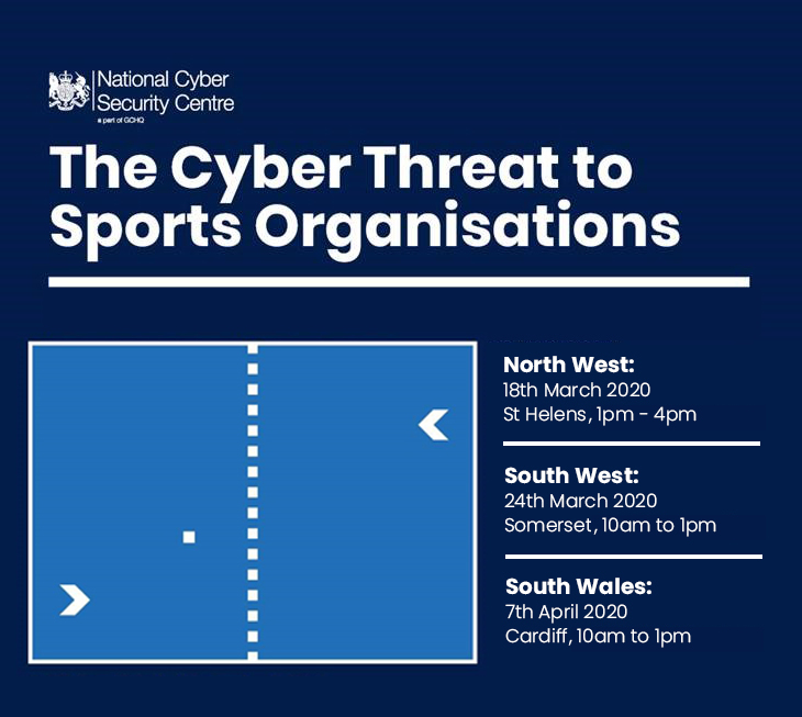 Do you work for a UK sports organisation? Are you responsible for the IT systems or venue security? 

Join us and your local Regional Organised Crime Unit to discuss cyber security in the sports sector! Email 'events.industry@ncsc.gov.uk' to get involved