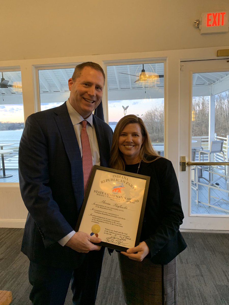 While in Pike Township, I was also honored to present a well-deserved Chairman’s Award to Monica Kozlowski, president of the Indiana Federation of Republican Women! Congrats, Monica, and thank you for your service to our party!