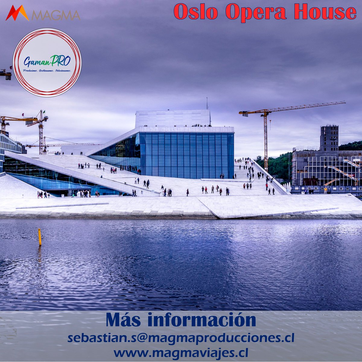El #OperaHouseOslo, emplazado al frente del fiordo de Oslo en el Mar del Norte, está revestido de mármol blanco de Carrara y cristal, inspirado en un témpano emergiendo del mar, siendo el centro de artes escénicas más importante de Noruega 🇧🇻! 📩 sebastian.s@magmaproducciones.cl