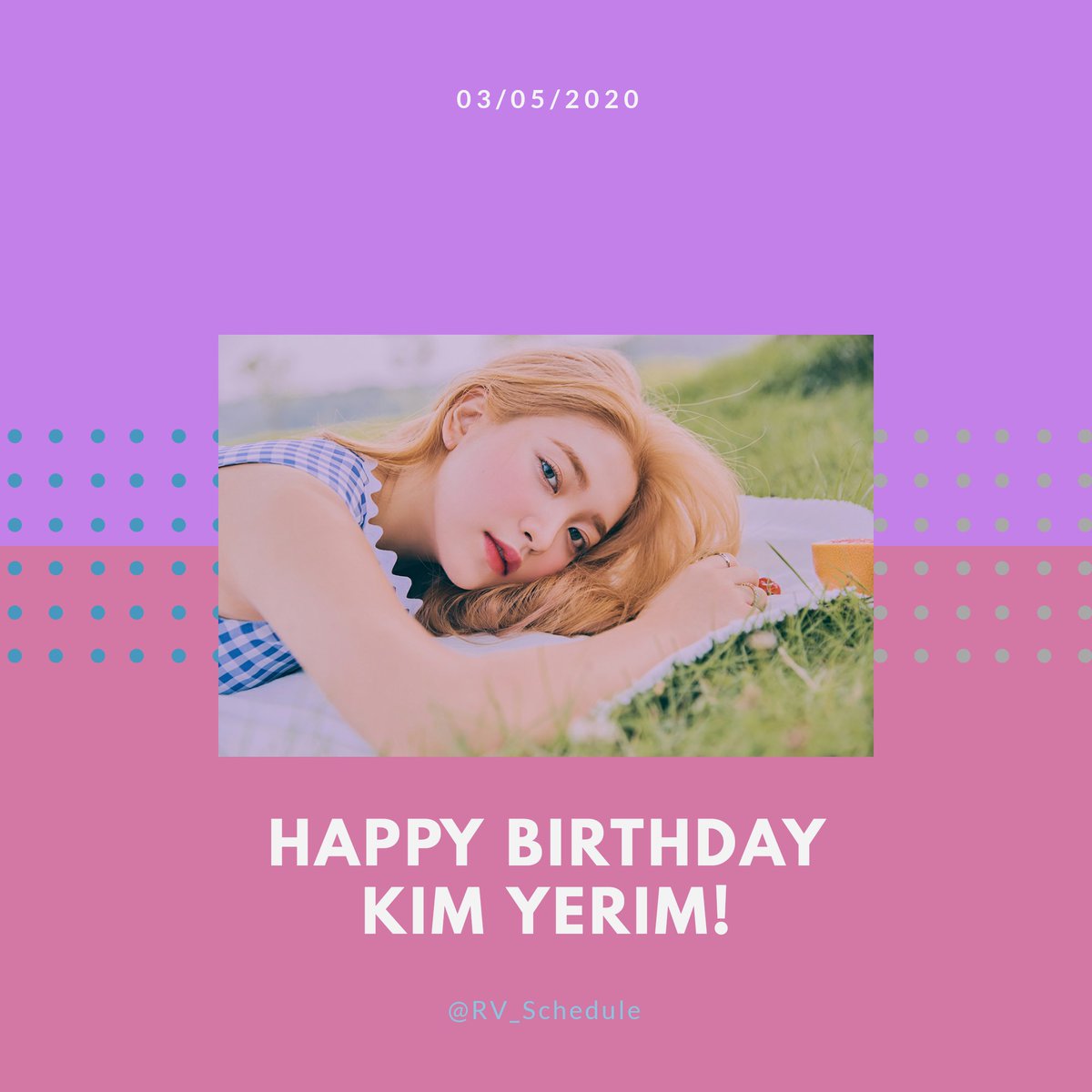 RV_schedule's tweet photo. Happy Birthday, Kim Yerim 🎉

@RVsmtown 
#DearYeriDay
#HappyYeriDay
#그저_그대로_빛이나는_예림이를_사랑해 https://t.co/ZY6umvuvl5