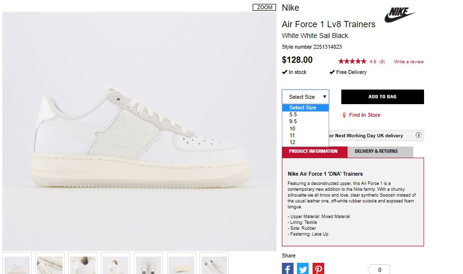 air force 1 sneaks up