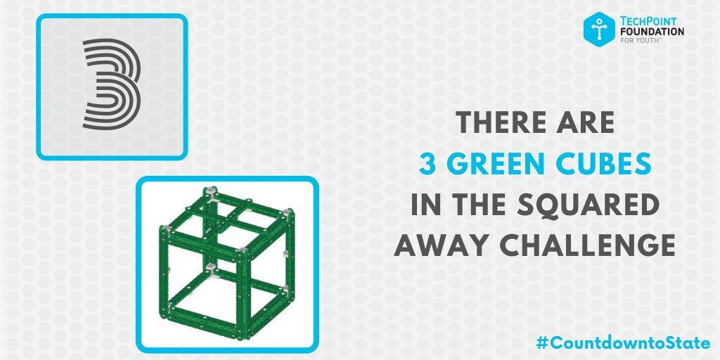TPF4YRobots's tweet photo. Y'all we're only 3 days away! 

There are 3 green cubes in the Squared Away Challenge!

#CountdowntoState #Robots4All @VEXRobotics https://t.co/hYnCvGHyNE