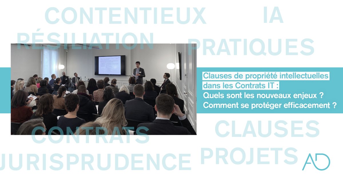 🔵 Multiplication des projets IT et digitaux.

▶ Retour en image sur la formation de ce matin : 

Contrats IT Digitaux : de la négociation à la résiliation, comment défendre au mieux vos intérêts ? animée par Charles Bouffier, <a href="/thierrylautier/">Thierry Lautier</a>, Abdelaziz Khatab et Nicolas Quoy