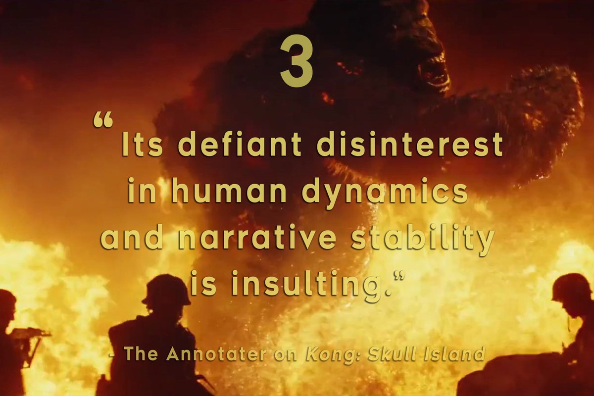 theannotater's tweet photo. Kong: Skull Island (2017) - Some satire in this movie that’s pretty funny, but mostly a total wreck. What do you guys think? Agree, disagree?

#kong #kingkong #blockbuster #movie #movies #film #films #jordanvogtroberts #samjackson #samuelljackson #tomhiddleston #brielarson https://t.co/8aprgNueUf
