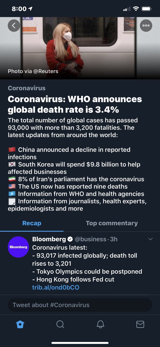 That said, for posterity I just want to drop here that this morning’s WHO report is the first official source I’ve seen to share a death rate over 3%, everyone else has pointed to China’s prelim study that was 1-2% ish.