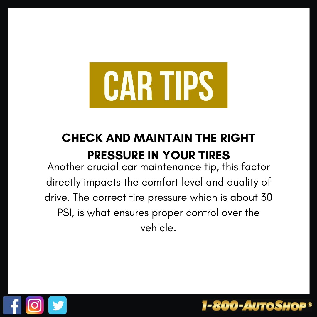 The right pressure will allow the tires to grip the road evenly and subsequently wear them out slower and in a uniform manner. #car #Carrepair #Automotive