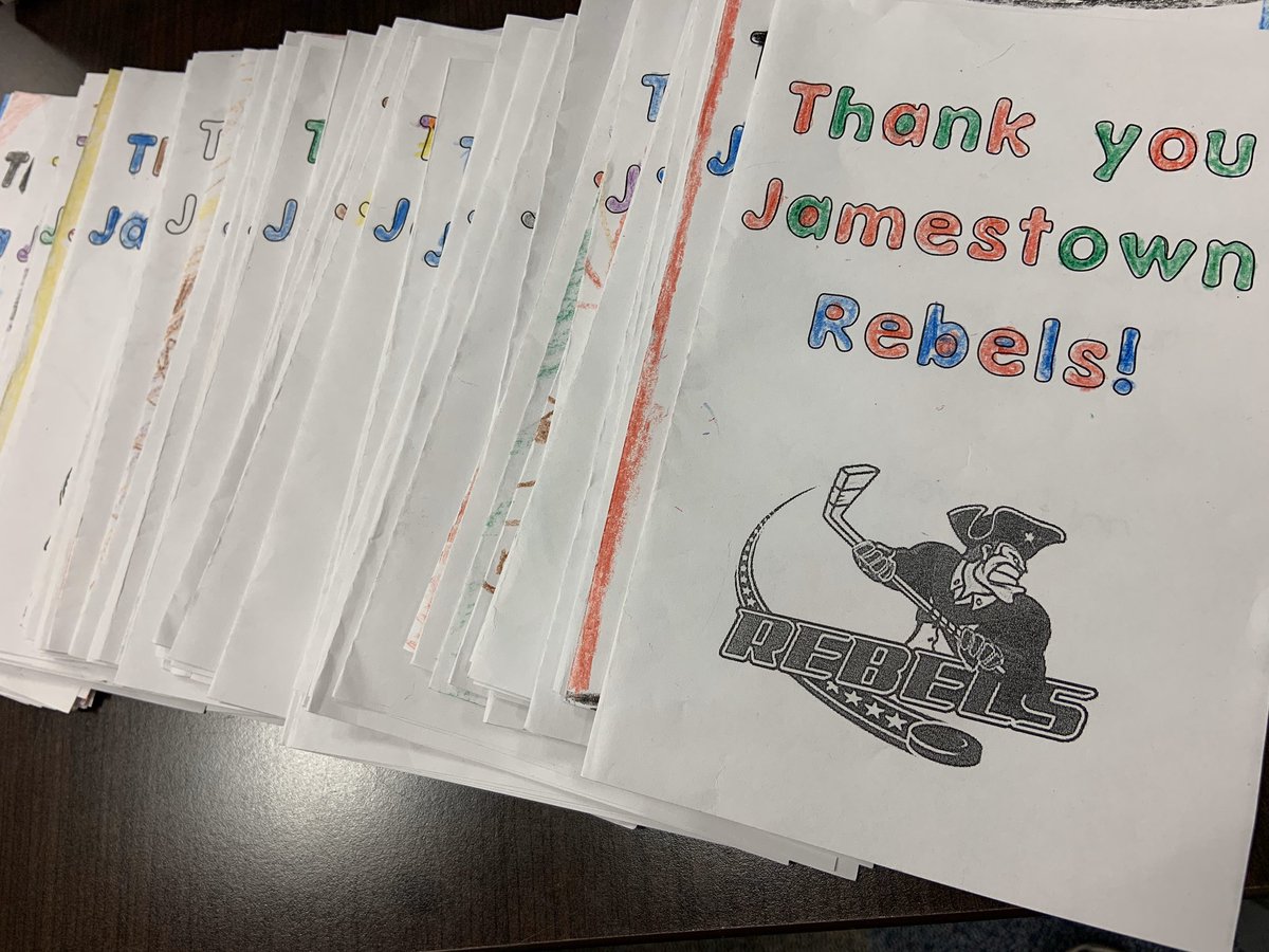 Jamestownrebels's tweet photo. We were thrilled to have the kids from Love Elementary School come and spend the day with us yesterday!
The students watched practice, took tours of the Rebels rooms, skated with the team and left us with wonderful thank you cards! 👏
#LetsGoRebels #RebelsCommunity https://t.co/CDEdd8a2s8