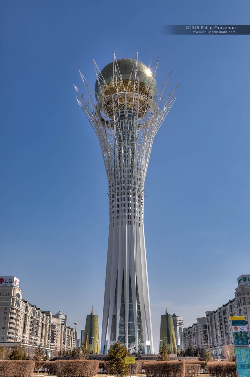 PGPImages's tweet photo. The Baiterek Tower in Astana, Kazakhstan is a monument and observation tower and is considered a symbol of post-independence Kazakhstan.
Its 345 feet tall and the sphere is about 72 feet in diameter.
@CanonUSApro @MFA_KZ #Kazakhstan #Astana #CaptureTheAdventure https://t.co/oiZBmobgbD