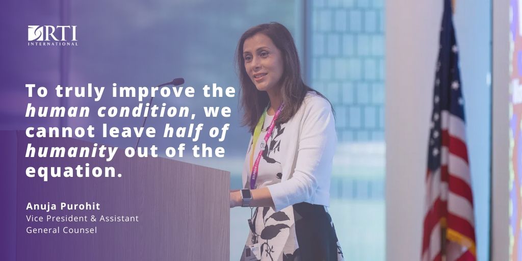 RTI_Intl's tweet photo. Ahead of #IWD2020 we are sharing a message of #EachforEqual from one of our VP's Anuja Purohit. Read Anuja's story and the importance of changing the perception of 21st century #womeninscience https://t.co/BXVeELUxK5 

#KnowledgetoPractice #womeninSTEM https://t.co/kxNoVSdTmB