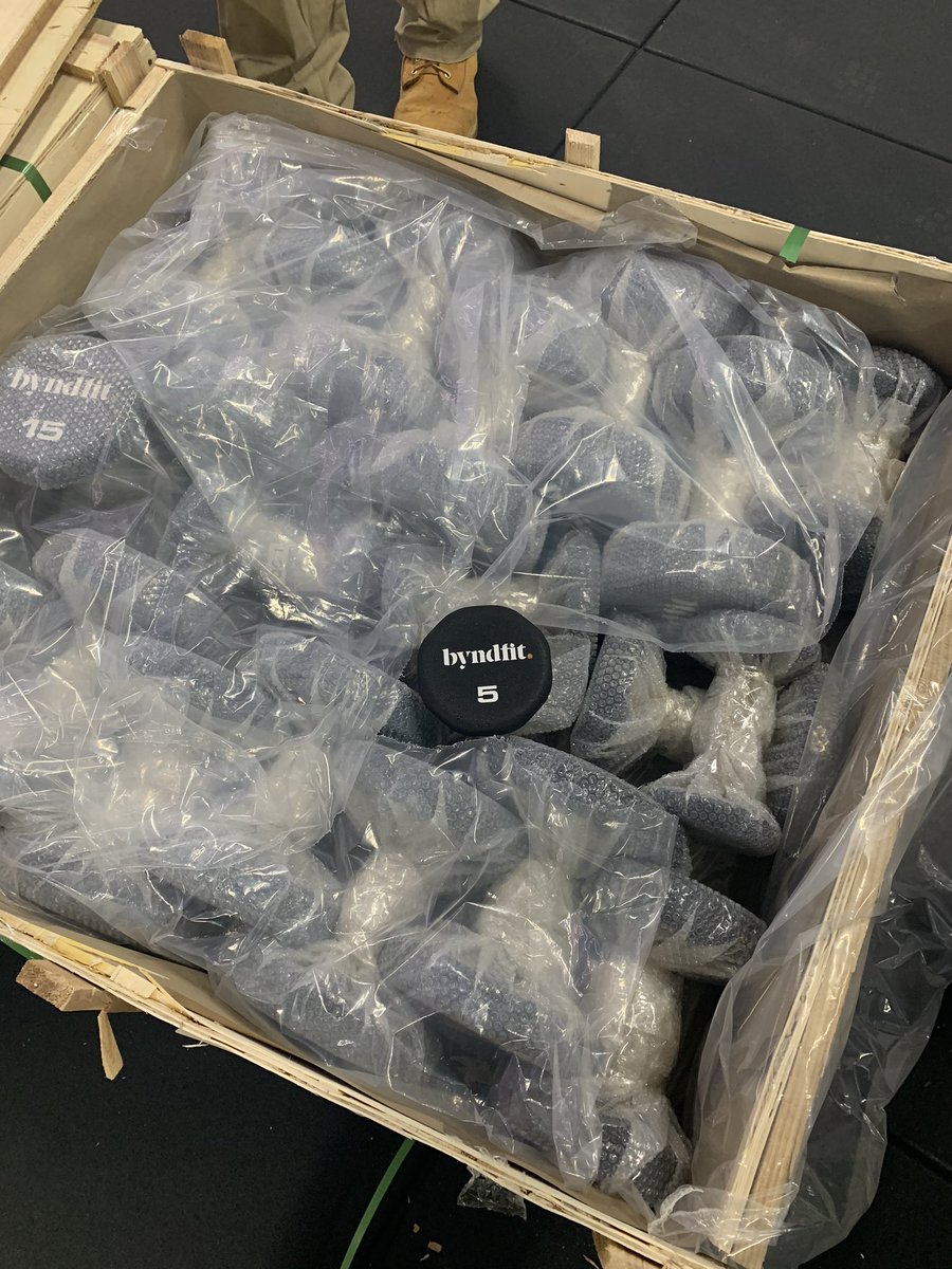 It’s like playing a really bad game of Where’s Waldo on move-in day! But we love our new #dumbbells! What do you think? Don’t you want to see them in person?!