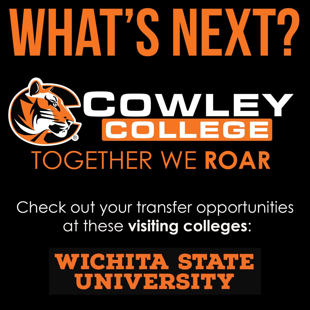 CowleyCollege's tweet photo. Stop by the lower level of the Brown Center today to visit with @Olpe1 with @WichitaState about #transferoptions after graduation π https://t.co/WGVGQDSkw8