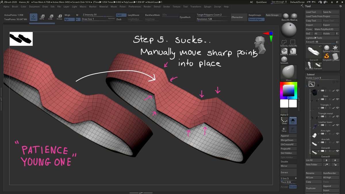 MjTheHunter's tweet photo. Alright, Thanos' guide to Hard Surface in Zbrush - 10 Easy Steps! Mini thread!

@polycount @pixologic #zbrush #gamedev https://t.co/PZDApr0ts1