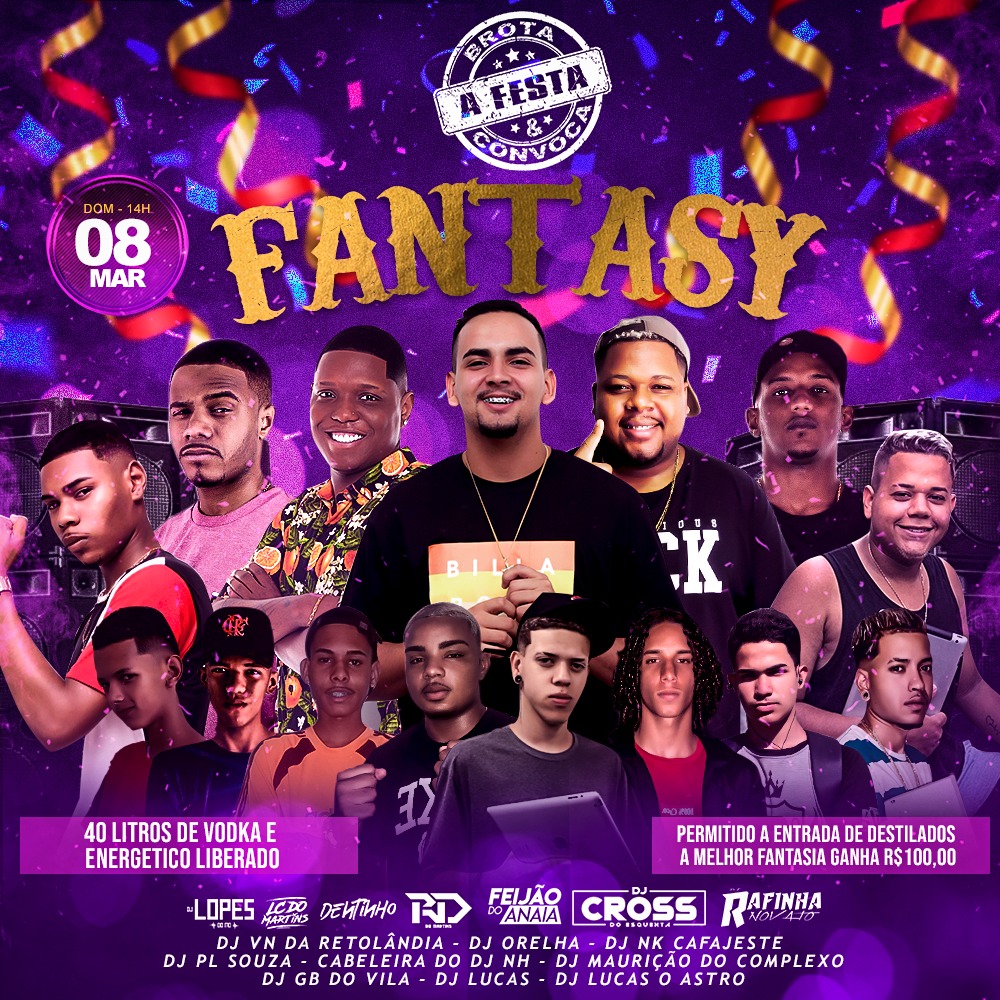 BROTA&amp;CONVOCA a festa
Domingo -08 de março  início às 14 hrs 

Domingo,08 de março ,tem brota&amp;convoca

ENTRADA :
Mulheres 0800
masculino r$ 10 (após 17 hrs sujeito a alteração)

✅(PERMITIDO A ENTRADA DE DESTILADOS ) 

❌energético não é DESTILADO ❌

LOCAL:SITIO DA BROTA&amp;CONVOCA