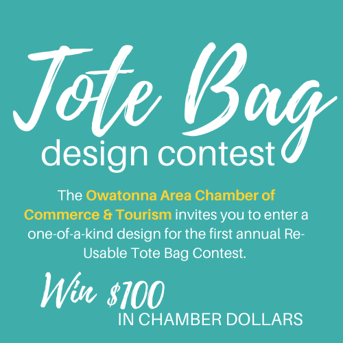 We are looking for a winning design for Visit Owatonna's new Reusable Tote Bag! 
View the Contest Rules and Guidelines here: visitowatonna.org/owatonna-tote-…
#VisitOwatonna