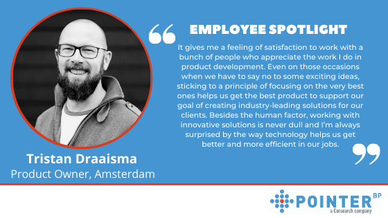 PointerBP's tweet photo. Joining the @Corsearch family has plenty of #perks, including the addition of hundreds of new #colleagues around the world. As we get to know them, we'd also like to introduce some of our Pointer #team members like product owner @TristanDraaisma #employeespotlight https://t.co/jL4ATp8P7y