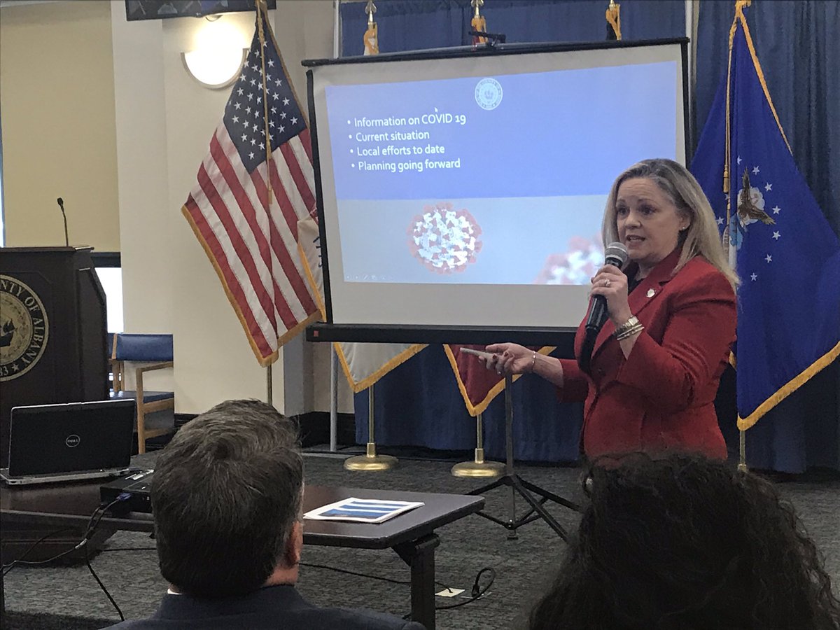 AlbanyNYLeg's tweet photo. Albany County Health Commissioner Dr. Elizabeth Whalen is providing a public briefing about the Coronavirus to clarify information &amp; stem concerns. 

Local mayors &amp; supervisors, police and fire personnel &amp; county officials are in attendance to get the most up-to-date information. https://t.co/qbfjEpTRYW