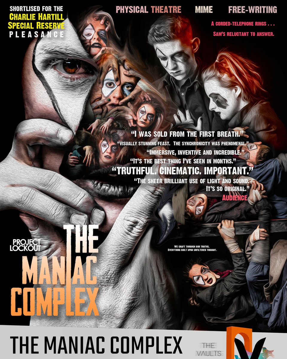 project_lockout's tweet image. 18 Days to Go | Don&apos;t miss #TheManiacComplex — You might not have seen anything quite like this before... &quot;It&apos;s the best thing I&apos;ve seen in months.&quot; ( Audience at @southendfringefest ) #VAULTFestival2020 | FINAL DAY @vaultfestival 15:15 &amp;amp; 21:15 — Tickets in bio 🎟️🎟️🎟️