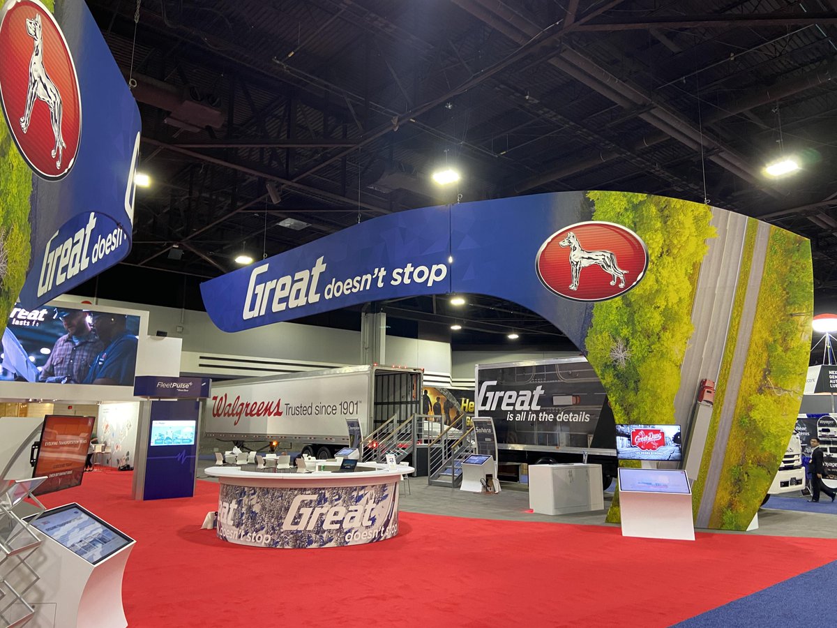 DimensionCraft's tweet photo. DCI client Great Dane Trailers on the #tradeshow floor at TMC 2020 last week #exhibit #tradeshowprofessionals   https://t.co/rZF97LewDH https://t.co/qJCu5zKYsY