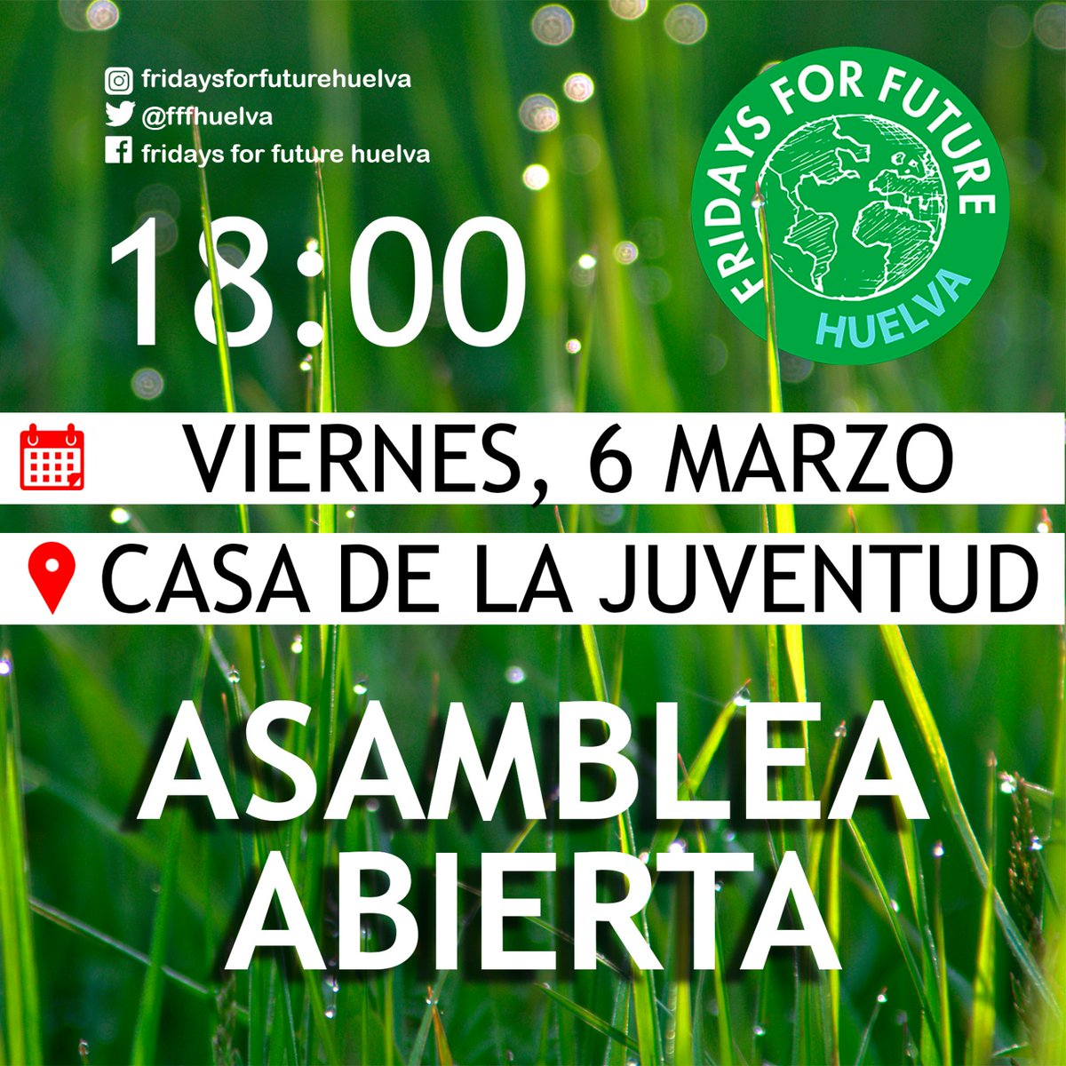 FFFHuelva's tweet photo. Este viernes tenemos asamblea abierta para todo el mundo que quiera venir y hablar con nosotros 🙌 https://t.co/0DpOlfJPH4