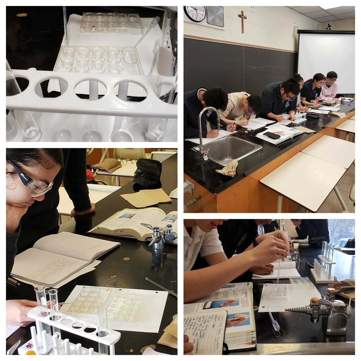 FlchsScience's tweet photo. Chemical Kinetics in Action! Grade12 @LibermannCHS Ss are conducting the Iodine Clock Reaction Lab. An awesome way to understand order of reaction!
#ScienceHappensHere 
@cpitter01 @TCDSB @TCDSB_PAguiar https://t.co/4L7hrnndgs