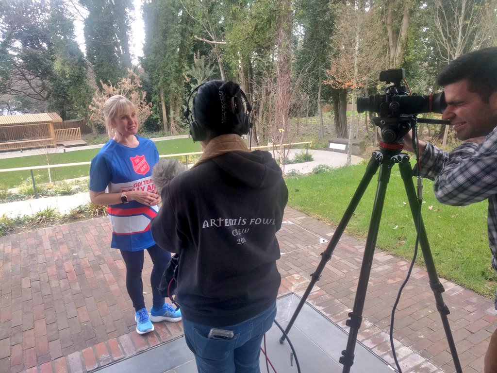 AstroMYK's tweet photo. With @barton_kell at @strawberryfield #Liverpool as @salvationarmyuk film crew cover her #FundRaising #Training journey as she prepares to run @LondonMarathon with @teamsallyarmy #VLM2020 #VI #Blind #GuideRunner 🏃‍♀️🤝🏃 https://t.co/rsyxEqz1q7