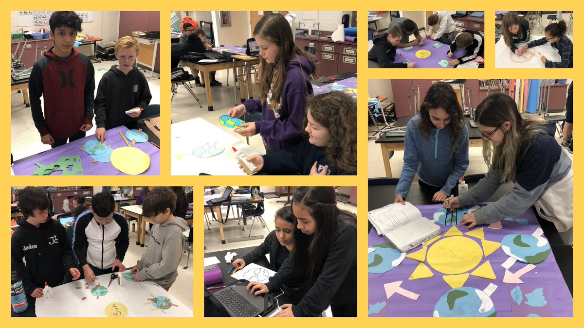 Today sixth grade science students are working in collaborative groups to prepare projects that explain the seasons on Earth.