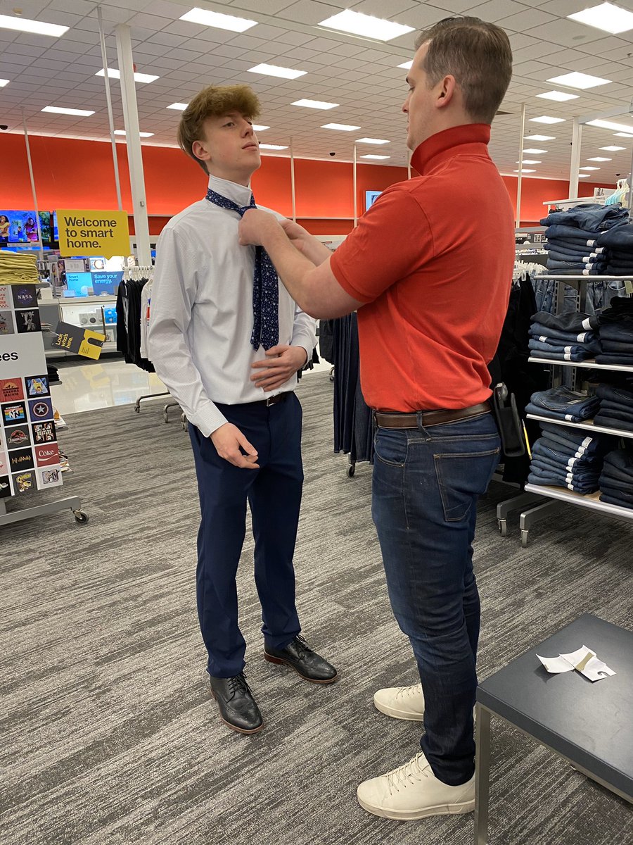 STL Drew bringing #JOY to our guest this morning through a little lesson on how to tie a tie!! #T1777 #Target