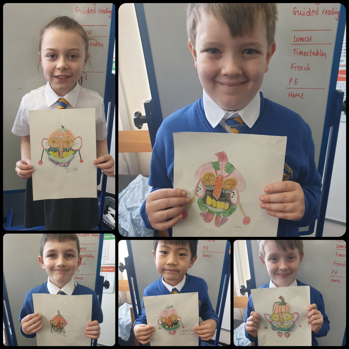 JamesBrindleyPS's tweet photo. Year 3k have had a fantastic time recreating famous artwork by Guiseppe Acrimboldo #fruitface #drawing #proudfaces https://t.co/HJxdlswD8L