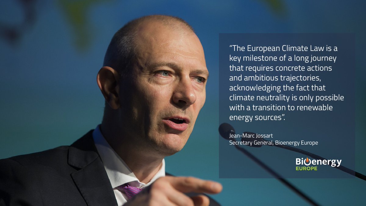 📢 The #bioenergy sector welcomes today's #ClimateLaw
&amp; is committed to deliver on 2050 #CarbonNeutrality.

Our sector is already contributing with 7% 🇪🇺 GHG emissions savings per year, but we need more ambitious targets.

📄 PR: bit.ly/EuropeanClimat…

#EUClimateLaw #GreenDeal