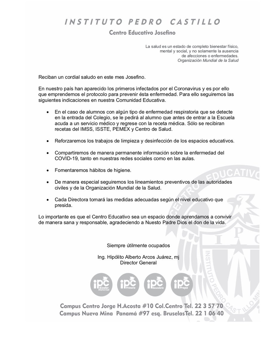 ipc_informa's tweet photo. Cuidemos un entorno sano en nuestro Centro Educativo. #IPCportuSalud #Covid19 #Coronavirus #IPCSiemprealerta https://t.co/MFqFMfpw7G