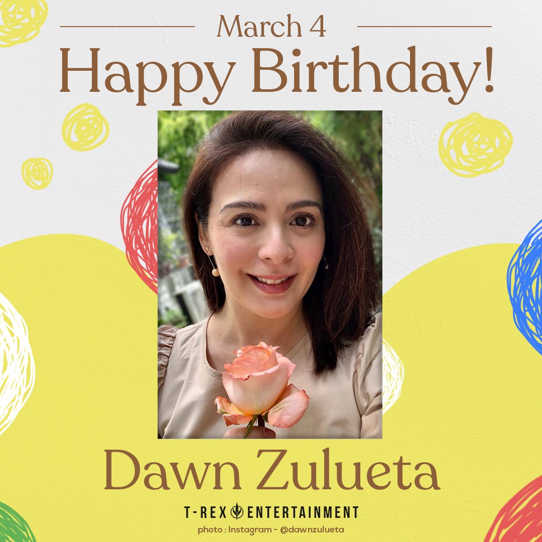 Happy 51st birthday, Dawn Zulueta!

Trivia: Her real name is Marie Rachel Salman Taleon-Lagdameo. 