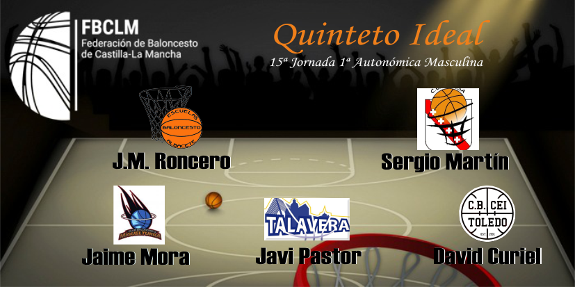 fbclm's tweet photo. 1ª Autonómica CLM | Conoce el Quinteto Ideal de la 1ª Jornada de la Fase Ascenso/Descenso. 👇👇
🏀J.M. Roncero (@EBA_Albacete )
🏀Sergio Martín (@cbcobisa )
🏀Jaime Mora (@CBMiguelturra )
🏀Javi Pastor (@CBTalabasket )
🏀David Curiel (@CEIToledo ) https://t.co/cyRQ1bF1fT