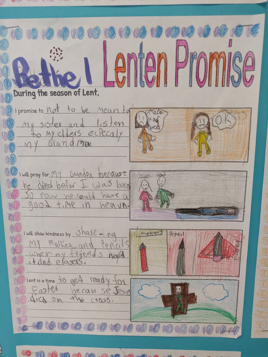 CDobrowolska's tweet photo. Our Lenten Journey has begun. Each week we will pause and reflect on our prayers, fasting, almsgiving and understanding of #Lent #3pillars #gettingreadyforeaster #grade3 @HolyAngelsSchoo @TCDSB @archtoronto https://t.co/yfNbjp8a4L