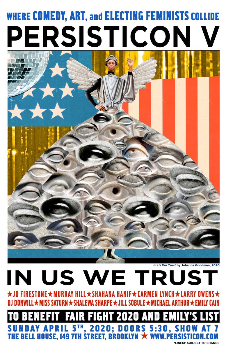 APR 5: b/c WOMEN!😡@PERSISTICON at <a href="/BellHouseNY/">The Bell House</a>, w/$ to <a href="/emilyslist/">EMILYs List</a> + <a href="/fairfightaction/">Fair Fight</a>! Crucial cause, killer show: <a href="/kingfirestorm/">Eddie Romaine</a> <a href="/jillsobule/">jillsobule</a> @Murray_Hill @carmencomedian <a href="/larryowenslive/">Larry Owens</a> <a href="/silkyjumbo/">shalewa sharpe</a> + Miss Saturn, w <a href="/emilyanncain/">Emily Cain</a> @DonWill @Inklines! TIX: ow.ly/6Ygr50ywWjU
