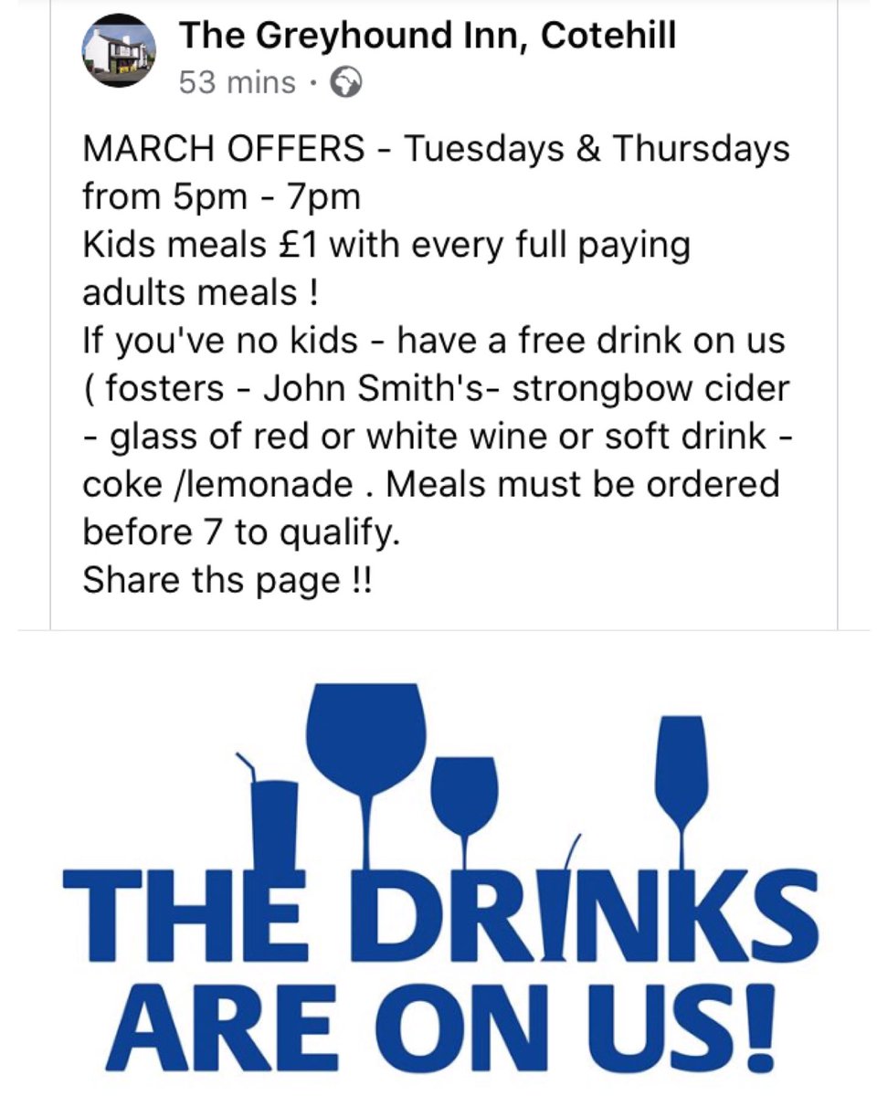 *NOT TO BE MISSED* Fantastic March offers over at The Greyhound Inn in #Cotehill #Carlisle here in #Cumbria 

#March #Offers #FoodAndDrink #SpecialOffers #Pub #EatingOut