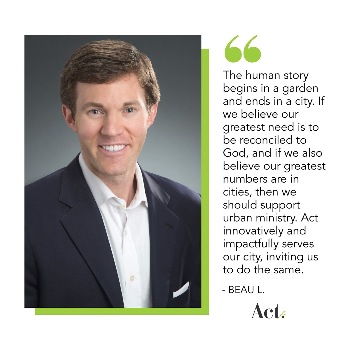🌱#WhyIAct 🌱Meet Beau, one of our Justice Partners, and learn why he chooses to support Act! ⁠
⁠
Interested in becoming a Justice Partner? Visit our website to learn how can be part of the change happening in Dallas! #WhyIGive #WhyIGiveWednesday⁠ >>> actforjustice.org/justice-partne…