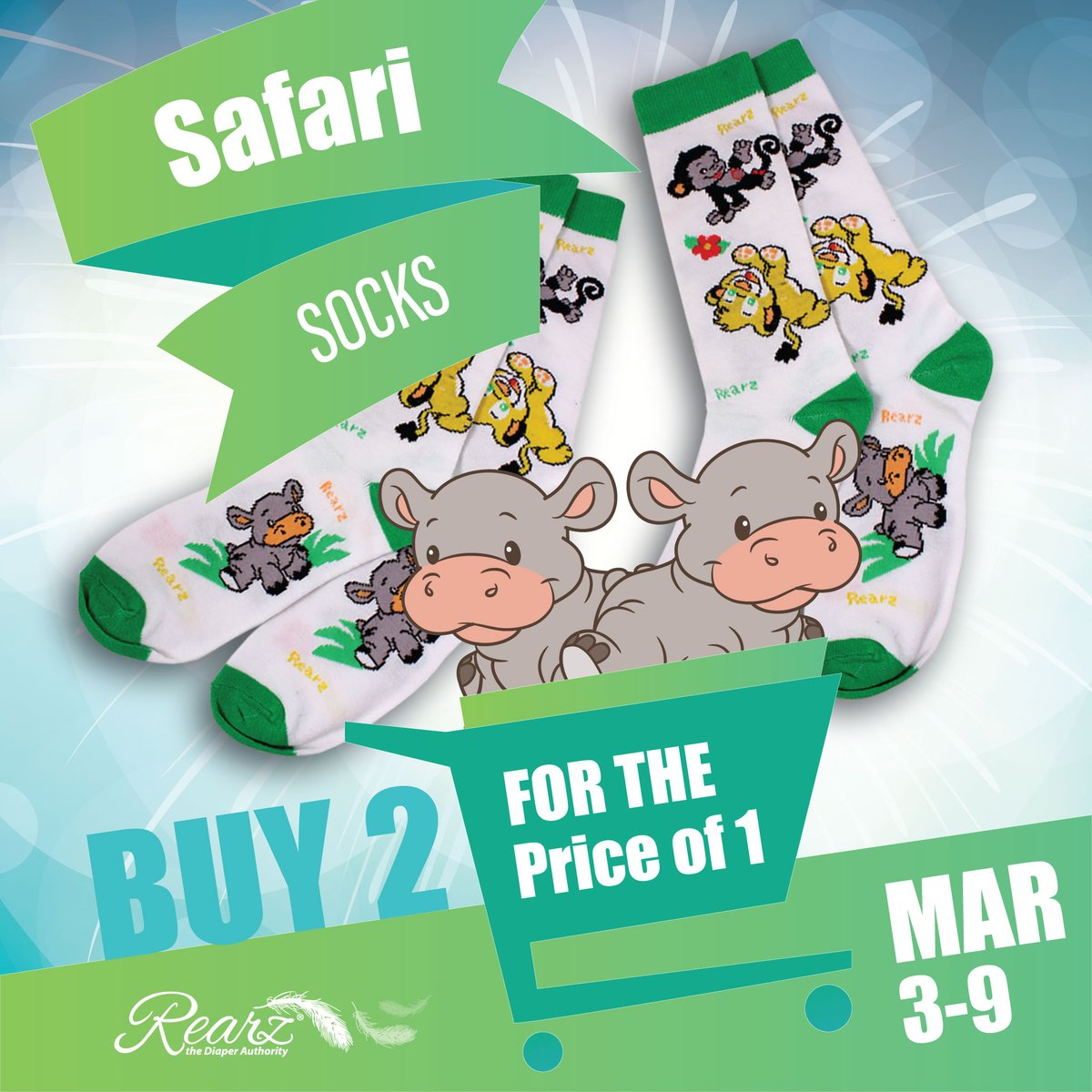 RearzInc's tweet photo. 2 For the Price of One Sale!
Safari Crew Socks - https://t.co/fPTZkvhNNs
#rearz #rearzinc #diaperbag #diapers #adultdiapers #adulttrainingpants #trainingpants #incontinence #washablediapers #printedsocks https://t.co/KvYMLgmR9Q
