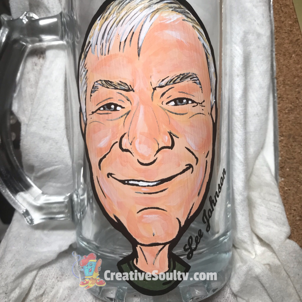 CreativeSoulTV's tweet photo. Commission on mug for beer club members #beer #beergift #cartoonportrait  #craftbeer #customart #commission https://t.co/ZcaVS6Bmwf