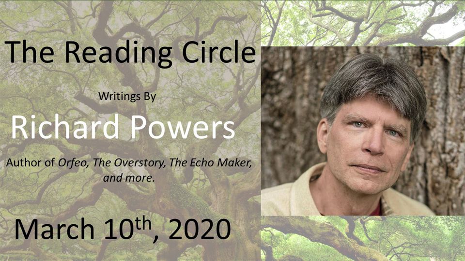 Newport_Library's tweet photo. The Reading Circle will focus on writings by Richard Powers. Don't miss the exciting discussion on March 10th at 12 noon! #TheReadingCircle https://t.co/DYn30iD0QE