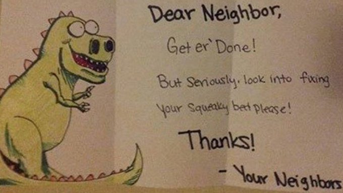 #sex #Humor &ndash; Alternative Solutions to Loud Neighbor Sex. Some humorous #tips on how to deal with this<a href="/tag/sex"class="tags">#sex</a><a href="/tag/humor"class="tags">#Humor</a><a href="/tag/tips"class="tags"><span>#tips</span></a>