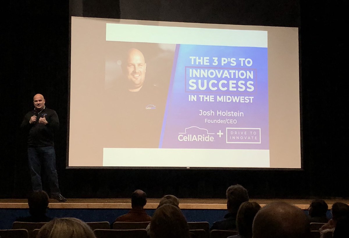 A_D_Kunkel's tweet photo. Passion, Persistence and ability to Pivot. @josh_holstein shares his journey with @cellaride at #1MCSGF.  And it all began at @efactorySGF.  @1MillionCupsSGF https://t.co/6vcM34aE7g