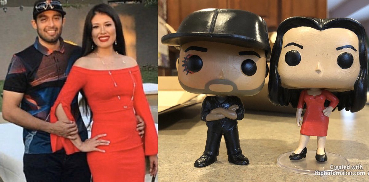 My first etsy commission, the injury at his eye happened when he proposed and the funkos were a anniversary gift. -Cole  #DoctorFunkostein  #diy  #customfunko  #funkopop  #funko