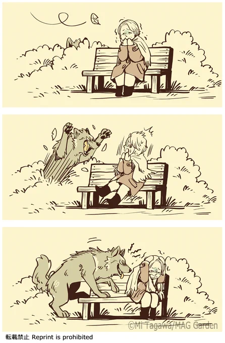 突如狼に襲われるおばあさん #こりせんまん 

https://t.co/Dfp4KhJp14 