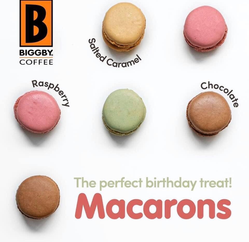 Did you know March is Biggby’s birthday month? That’s right, we are 25 this year! 

We’re celebrating all month long with macarons and the confetti cake latte, try it hot, iced or frozen!!!!