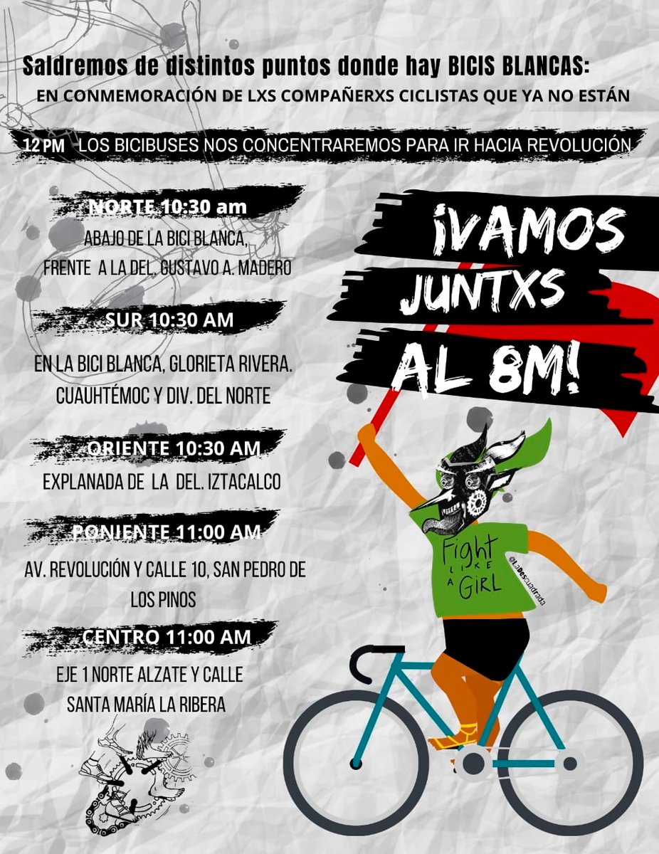 🚴🏼‍♀️RODADA FEMINISTA #8M 🚴🏼‍♀️