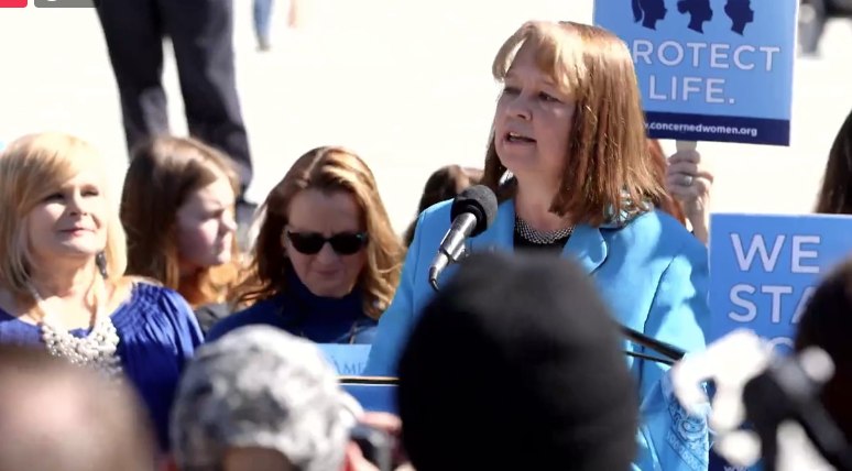 nrlc's tweet photo. U.S. Supreme Court where Oral Arguments in June Medical, L.L.C. v. Russo are just wrapping up.  @CarolTobias1, President of @nrlc is speaking to the crowd @LiveAction event.  @LARighttoLife #ProtectWomen https://t.co/9Fshpc0BFb