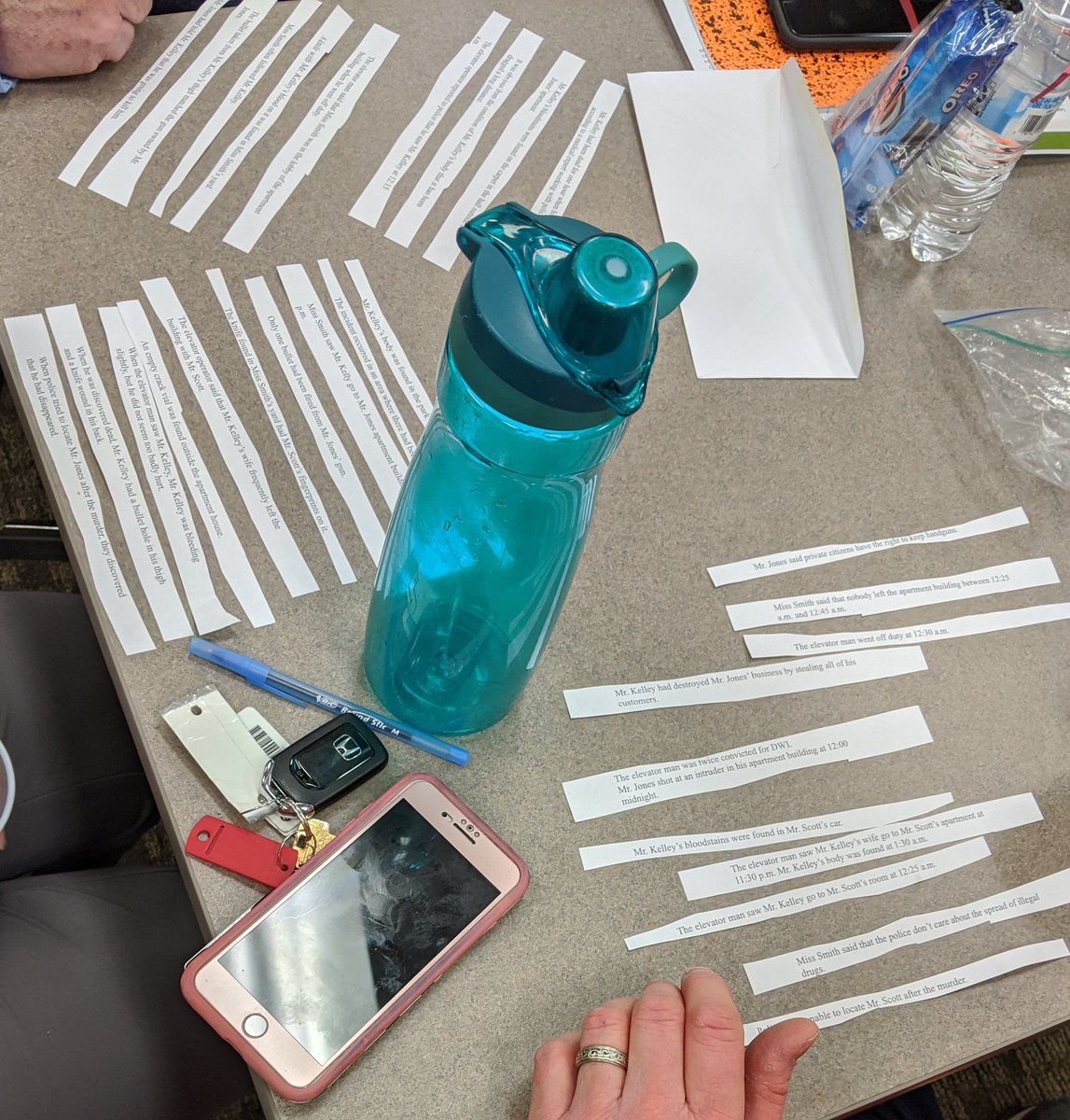 HSAMonroeMiddle's tweet photo. HSA Faculty honing problem solving skills with Murder Mystery Meeting scenarios! Engagement is on fire to solve it! #EmpowerED #ProblemSolvers Thank you @MsMiller311 for leading! #RedhawksSoaring | @AGHoulihan @UCPS_MonroeNC https://t.co/vQJTk250TB