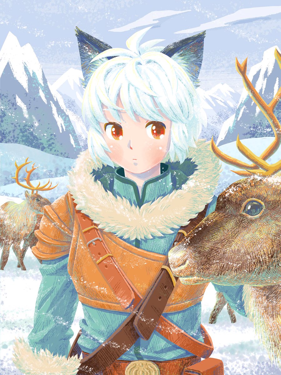 「ケモミミ
#イラスト #芸術同盟 #AdobeFresco 」|ヒロコのイラスト