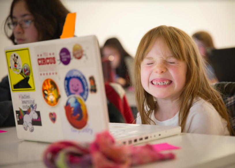 learningcode's tweet photo. There's no better feeling than seeing a girl who just realized she built a digital project from scratch! #GirlsLearningCode makes that happen. Register today! https://t.co/OAZLrkp46o https://t.co/YlvRZ2RV0S