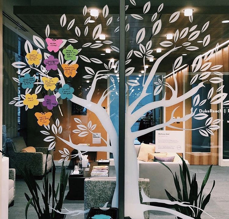 DukeWellness's tweet photo. Spread positivity and gratitude at Duke by letting us know who/what you’re grateful for. 

Visit our new Wellness Wall located on the first floor of the Student Wellness Center to add your flower!
 
Follow gratitudeatduke on Instagram to keep up with their initiative. https://t.co/wgFzZVmUqG